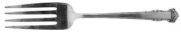 English Shell (Sterling, 1937) Large Solid Cold Meat Serving Fork