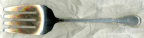 Evening Rose (Sterling, 1952) Large Solid Cold Meat Serving Fork
