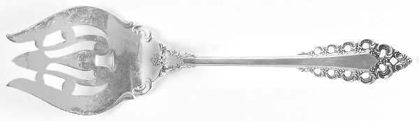 Florentine Scroll (Sterling, 1974) Medium Solid Cold Meat Serving Fork