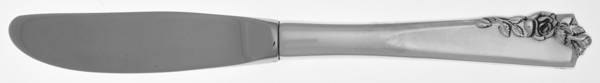 Garnet Rose (Sterling, 1960) Modern Hollow Butter Spreader (Stainless) by Lunt Silver