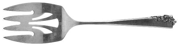 Garnet Rose (Sterling, 1960) Medium Solid Cold Meat Serving Fork by Lunt Silver