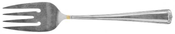 Golden Embassy Scroll (Sterling) Small Solid Cold Meat Serving Fork