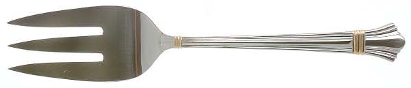 Golden Legacy (Stainless, Gold Accent) Large Solid Cold Meat Serving Fork