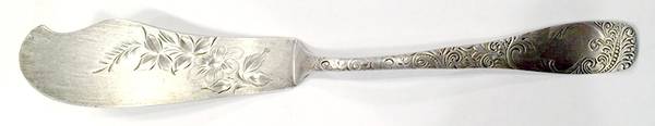 Greenfield (Sterling, 1890) Flat Handle Bright Cut Master Butter