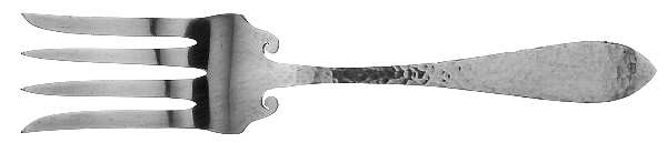 Jefferson-Hand Hammered (Sterling, 1903) Fork-Cold Meat/Servg-Sm/Solid