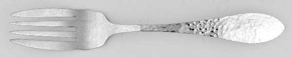 Jefferson-Hand Hammered (Sterling, 1903) Small Individual Solid Fish/Salad Fork