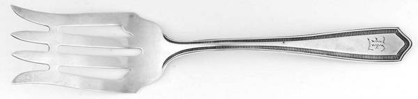 Knickerbocker (Sterling, 1912) Monogram Small Solid Cold Meat Serving Fork