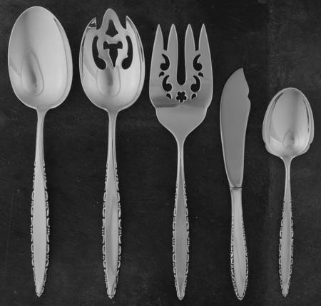 Lace Point (Sterling, 1965) 5 Piece Hostess Set by Lunt Silver