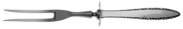 Lace Point (Sterling, 1965) Lg Carving/Roast Fork-Stn Prong w/Sterling Guard