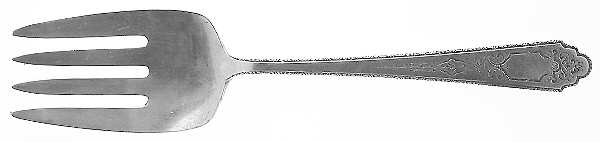 Mary II (Sterling, 1923) Large Solid Cold Meat Serving Fork