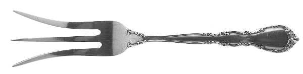 Mignonette (Sterling, 1960, No Monograms) Lemon Fork by Lunt Silver