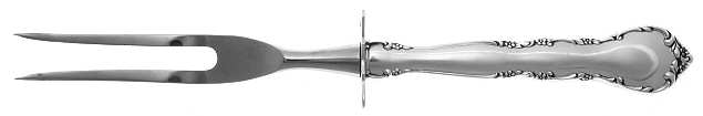 Mignonette (Sterling, 1960, No Monograms) Small Carving Fork W/Sterling Guard