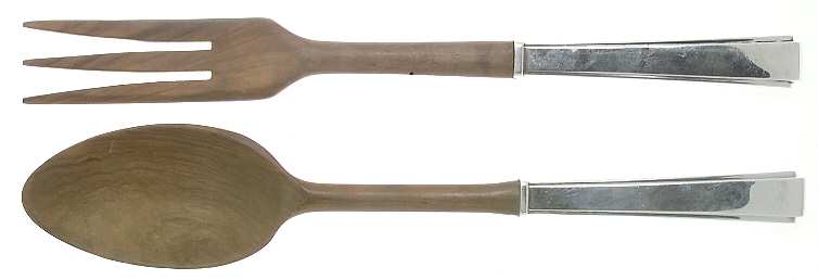 Modern Classic (Sterling, 1934, No Monos) Wooden Bowl 2-Piece Salad Set