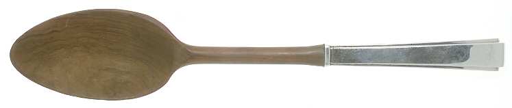 Modern Classic (Sterling, 1934, No Monos) Salad Serving Spoon with Wooden Bowl