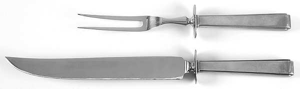 Modern Classic (Sterling, 1934, No Monos) Large 2-Piece Roast Carving Set w/ Stainless Blade