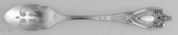 Monticello (Sterling, 1908) Short Handled Olive Spoon with Pierced Bowl