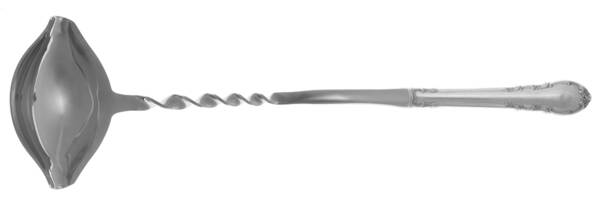 Modern Victorian (Sterling, 1941, No Monos) Punch Ladle with Stainless Bowl HC