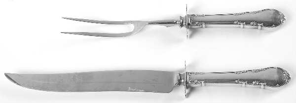 Modern Victorian (Sterling, 1941, No Monos) Large 2-Piece Roast Carving Set w/Stainless Blade