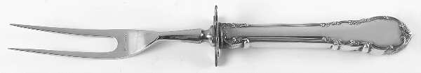 Modern Victorian (Sterling, 1941, No Monos) Small Steak Carving Fork with Stainless Prongs