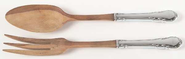 Modern Victorian (Sterling, 1941, No Monos) Wooden Bowl 2-Piece Salad Set