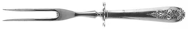Pendant of Fruit (Sterling, 1939) Small Steak Carving Fork with Stainless Prongs