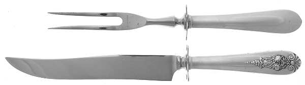 Pendant of Fruit (Sterling, 1939) Small Stainless Blade 2-Piece Steak Carving Set