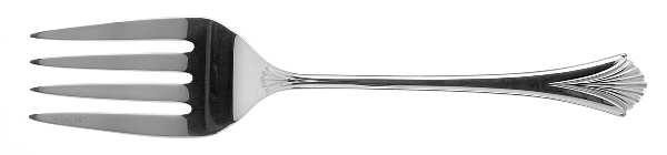 Regency Shell (Sterling, 1989) Small Solid Cold Meat Serving Fork by Lunt Silver