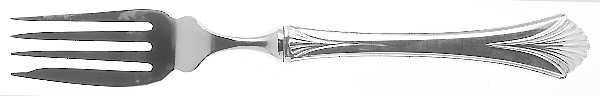 Regency Shell (Sterling, 1989) Individual Hollow Fish Fork, Stainless Tines