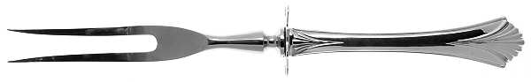 Regency Shell (Sterling, 1989) Small Steak Carving Fork with Stainless Prongs