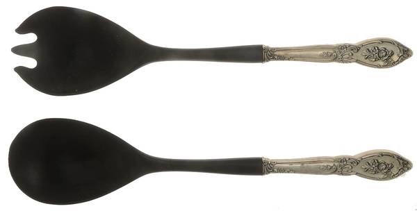 Rose Elegance (Sterling, 1958) Plastic Bowl 2-Piece Salad Set by Lunt Silver