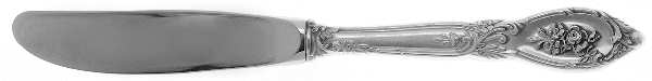 Rose Elegance (Sterling, 1958) Modern Hollow Butter Spreader (Stainless) by Lunt Silver