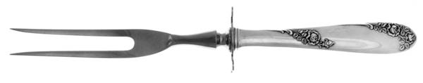 Sweetheart Rose (Sterling, 1951) Large Stainless-Prong Roast Carving Fork