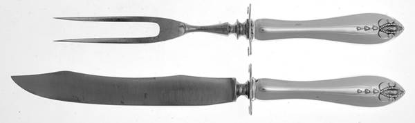Virginia (Sterling, 1910) 2-Pc Individual Bird Carving Set w/Silverplate Bld