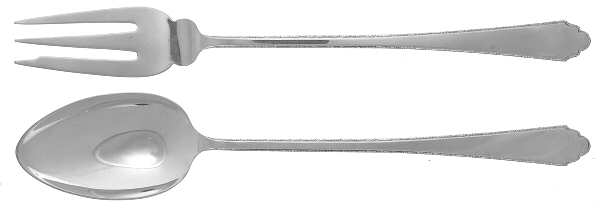 William & Mary (Sterling, 1921, No Monos) Large Solid, 2-Piece Dressing Serving Set