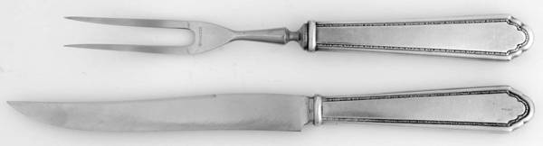William & Mary (Sterling, 1921, No Monos) Small Stainless Blade 2-Piece Steak Carving Set
