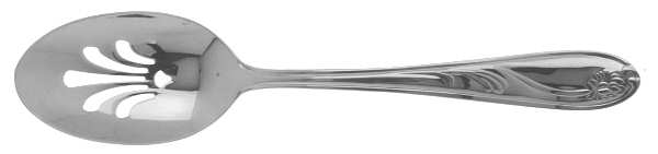 Poppies On Blue Pierced Tablespoon (Serving Spoon)