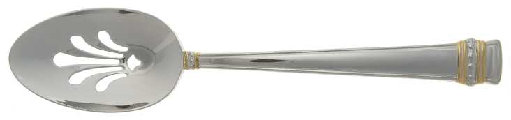 Hancock Gold (Stainless, Gold Accent) Pierced Tablespoon (Serving Spoon)