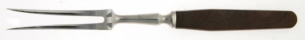 LUD4 (Stainless) Small Steak Carving Fork with Stainless Prongs