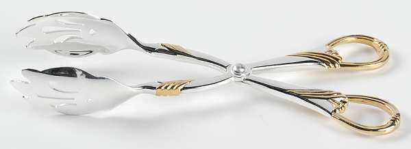 Kelly Gold (Silverplate) Large Ice Serving Tongs