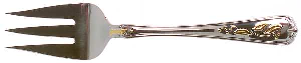 Golden Holiday (Stainless, Gold Acct) Medium Solid Cold Meat Serving Fork