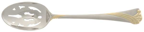 Kelly Gold Frosted (Stainless) Pierced Tablespoon (Serving Spoon)