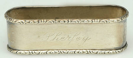 William & Mary (Sterling, Hollowware)  Oblong Napkin Ring