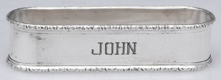 William & Mary (Sterling, Hollowware)  Oblong Napkin Ring