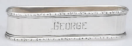 William & Mary (Sterling, Hollowware)  Oblong Napkin Ring