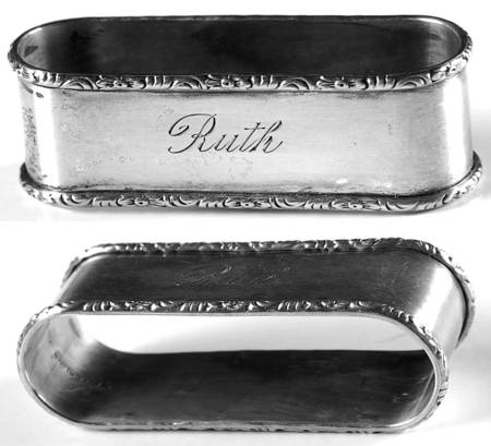 William & Mary (Sterling, Hollowware)  Oblong Napkin Ring