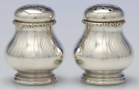 William & Mary (Sterling, Hollowware)  Individual Salt and Pepper Set