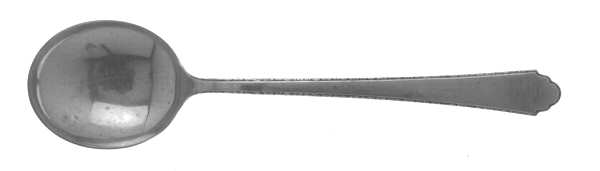 William & Mary (Sterling, Monograms) Round Bowl Soup Spoon (Cream Soup) by Lunt Silver