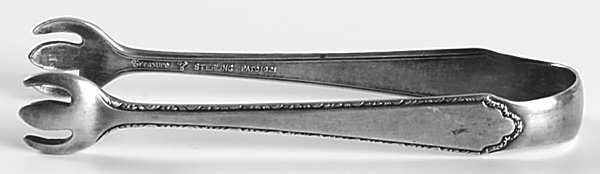 William & Mary (Sterling, Monograms) Bon Bon Tongs by Lunt Silver