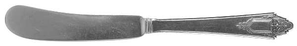 Granado (Sterling, 1929, Monograms) Flat Handle Butter Spreader by Lunt Silver