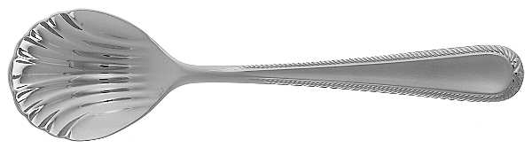 Swedish Lodge Frosted (Stainless) Sugar Shell Spoon